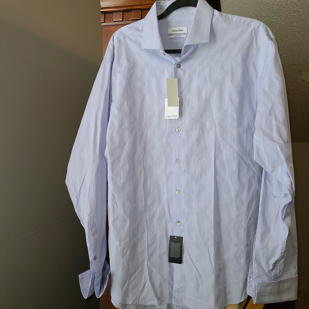 Calvin Klein Men's Light Blue Dress Shirt Size 16 1/2 34/35